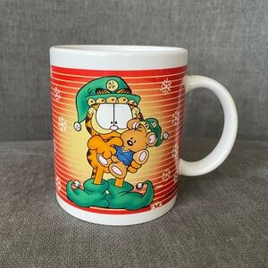Vintage 90s Garfield‎ Christmas Elf Pookie Teddy Bear Mug